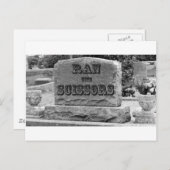 Ran met schaar Tombstone Briefkaart (Voorkant / Achterkant)