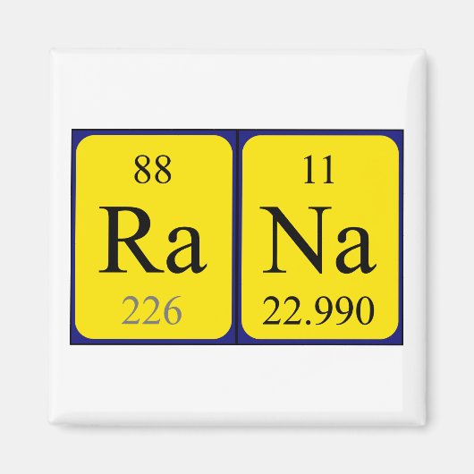 Rana periodiek table name magnet (Voorkant)