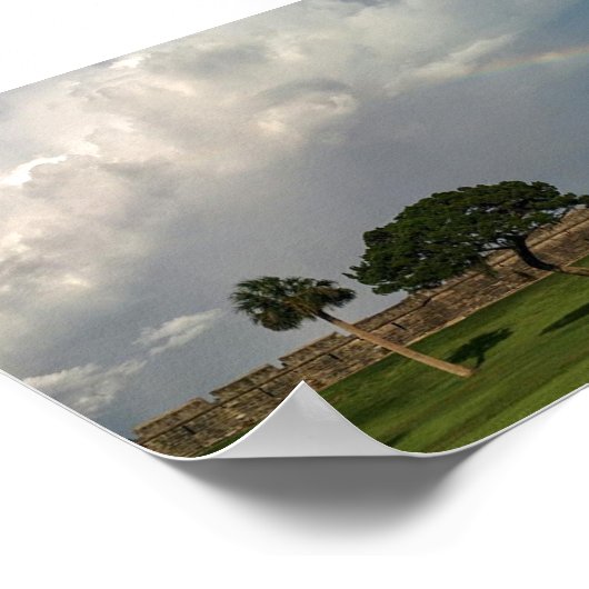 Ranbow boven Castillo de San Marcos Poster (Hoek)