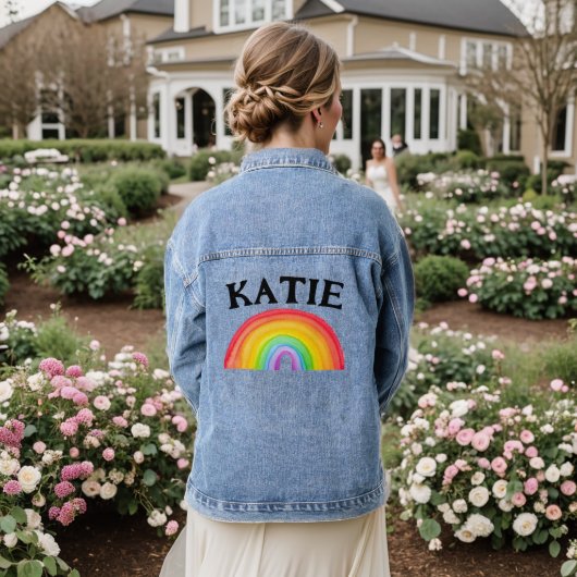 RANBOW Gepersonaliseerde NAAM Denim Jas Jacket (Huwelijk Achterkant)