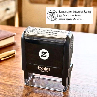 Ranch Bedrijf met Logo Paard en Prikkeldraad Zelfinktende Stempel