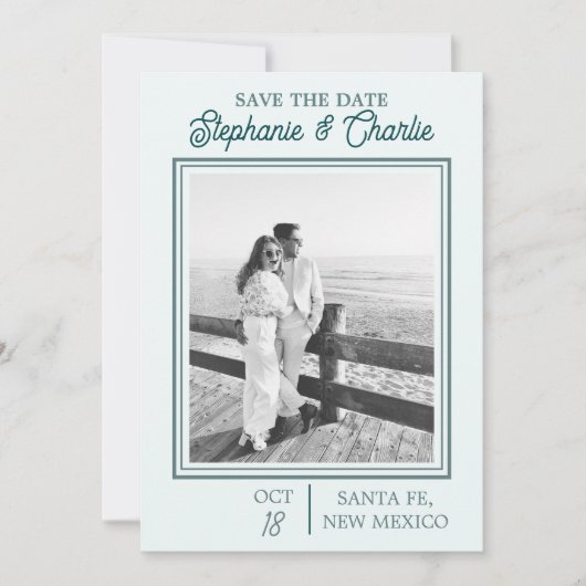 Ranch Bruiloft met foto Opslaan De Datum Uitnodigi Kaart (Voorkant)