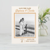 Ranch Bruiloft met foto Opslaan De Datum Uitnodigi Kaart (Staand voorkant)