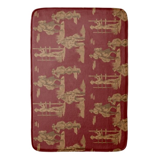 Ranch Cowboys Horse Calf Fence Badmat (Voorkant Verticaal)