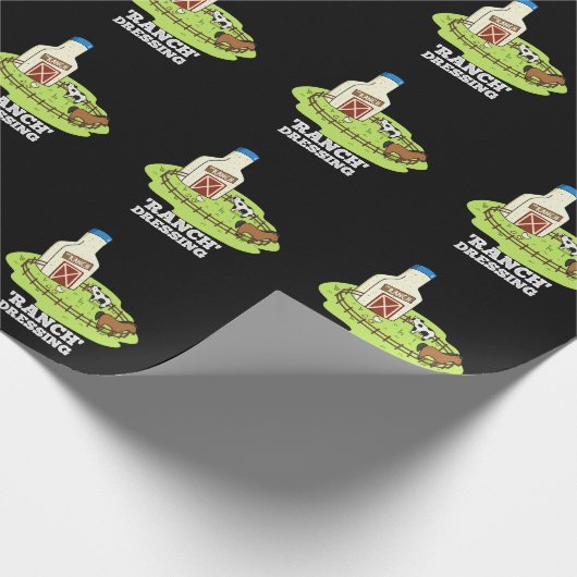 Ranch Dressing Funny Food Pun Dark BG Cadeaupapier (Hoek)