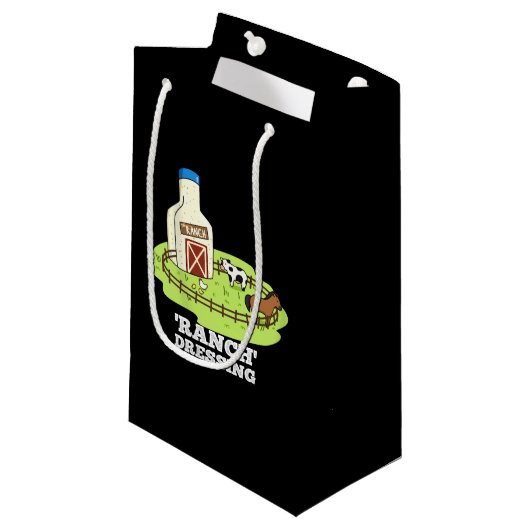 Ranch Dressing Funny Food Pun Dark BG Klein Cadeauzakje (Voorkant Gekanteld)