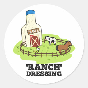 Ranch Dressing Funny Food Pun Ronde Sticker