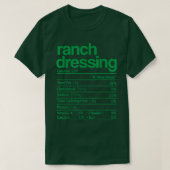 Ranch Dressing Nutrition Fact Funny Thanksgiving C T-shirt (Design voorkant)