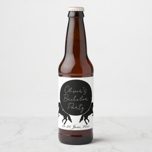 Ranch en Rides Theme Bachelor Party Bier Etiket (Voorkant)