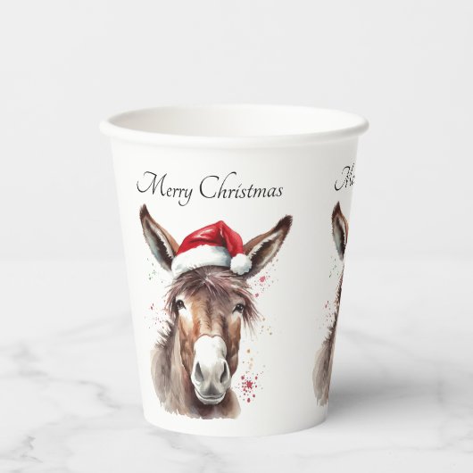 Ranch Ezel Kerst Drinkstation Papieren Bekers (Voorkant)