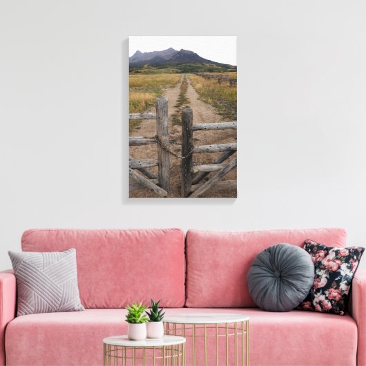 Ranch Gate naar de San Juan Range Canvas Afdruk (Insitu (Woonkamer))