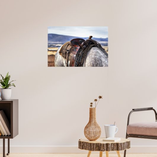 Ranch Horse & Saddle Print Poster Kunstwerk Muursc (Woonkamer 3)