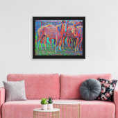 Ranch Horses Abstracte originele kunst Canvas Afdruk (Insitu (Woonkamer))