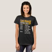 Ranch Manager Uurtarief - Funny Ranching Manager T-shirt (Voorkant volledig)