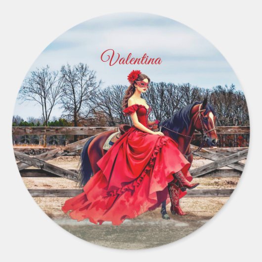 Ranch Masquerade Quinceañera 15e verjaardag Ronde Sticker (Voorkant)