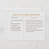 Ranch Oyster Crackers Recept Thanksgiving Voedsel Briefkaart (Voorkant / Achterkant)