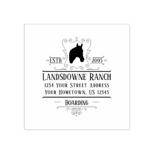 Ranch Paard Hoofd Silhouet Retouradres   Rubberstempel