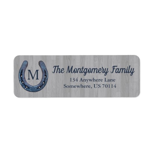 Ranch rustieke boerderij Hoefijzer & schuur hout Etiket (Voorkant)