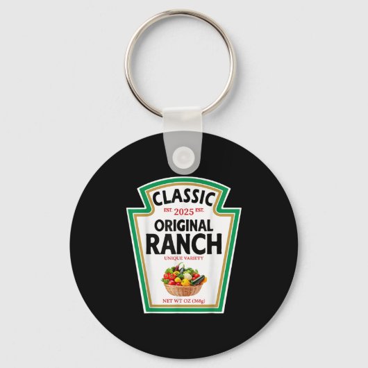 Ranch Sauce Green Salad Dressing Condiment Diy Hal Sleutelhanger (Voorkant)
