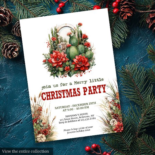 Ranch stijl Kerstfeest uitnodigingskaart Kaart