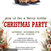 Ranch style Christmas party printable invite Kaart