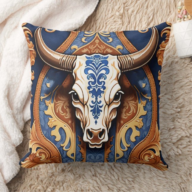 Ranch Style Western Leerlooide Cowhide Koeienkop Kussen (Deken)