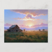 Ranch Sunset Sunrise schilderij verlaten oud Boerd Briefkaart (Voorkant)