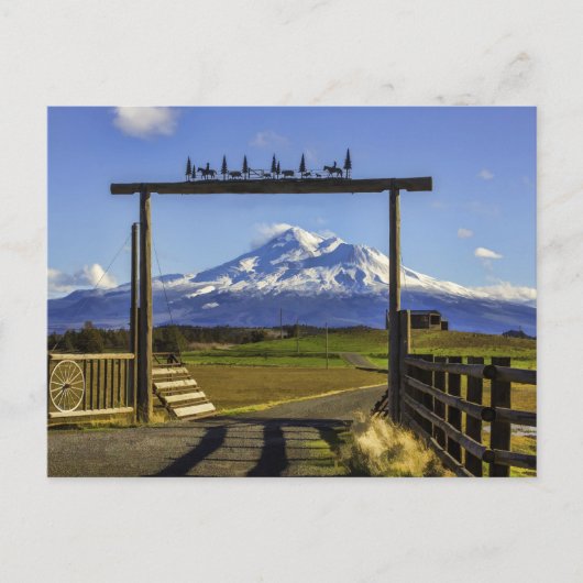 RANCH UITZICHT VAN SHASTA BRIEFKAART (Voorkant)