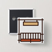 ranch vierkante button 5,1 cm (Voorkant /achterkant)