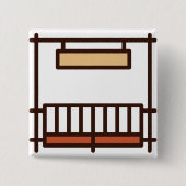 ranch vierkante button 5,1 cm (Voorkant)