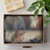 Ranch Vrouw Veedecoupage Tissuepapier (Geschenk)