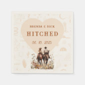 Ranch Wedding Hitched Gepersonaliseerd Papier serv Servet (Voorkant)