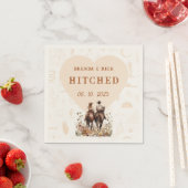 Ranch Wedding Hitched Gepersonaliseerd Papier serv Servet (Insitu)