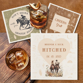 Ranch Wedding Hitched Gepersonaliseerd Papier serv Servet