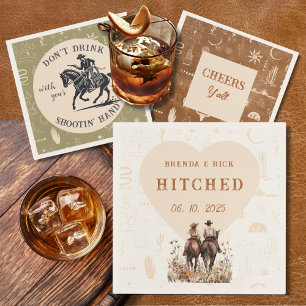 Ranch Wedding Hitched Gepersonaliseerd Papier serv Servet