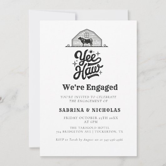 Ranch Western Country Cowboy verloving Kaart (Achterkant)