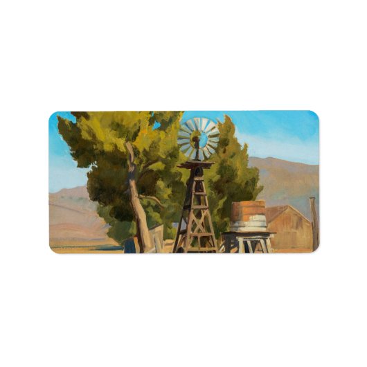 Ranch Windmill, Carson, Nevada door Maynard Dixon Etiket (Voorkant)