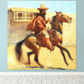 Ranchero of Old California door Maynard Dixon Canvas Afdruk (Insitu (Houten vloer))