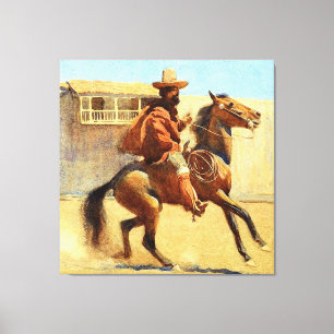 Ranchero van het oude Californië door Maynard Dixo Canvas Afdruk