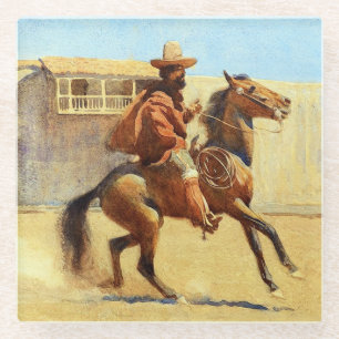 Ranchero van Oud-Californië Vliesdeken Glazen Onderzetter