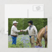 Ranchers die elkaar de hand schudden over de omhei briefkaart (Voorkant / Achterkant)