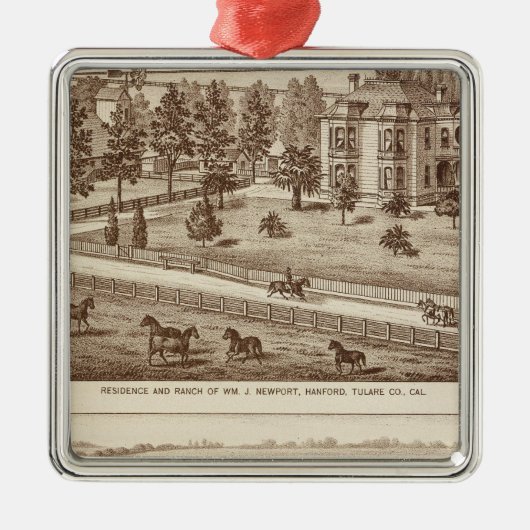 Ranches, Hanford, Cal Metalen Ornament (Voorkant)