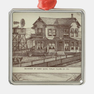 Ranches, Poplar, Cal Metalen Ornament