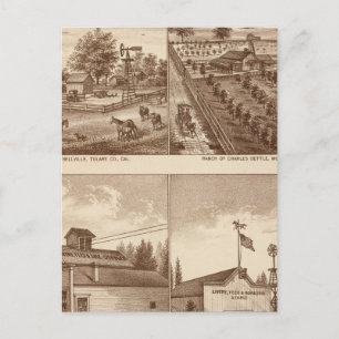 Ranches, stallen, Tulare Co., Cal Briefkaart