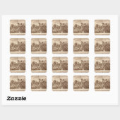 Ranches, stallen, Tulare Co., Cal Vierkante Sticker (Vel)