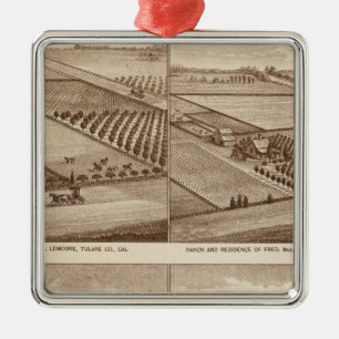 Ranches, Tulare Co., Cal 2 Metalen Ornament
