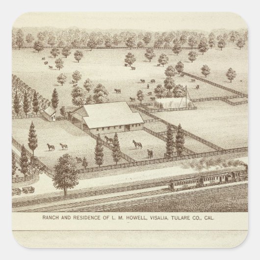 Ranches, Visalia, Cal Vierkante Sticker (Voorkant)