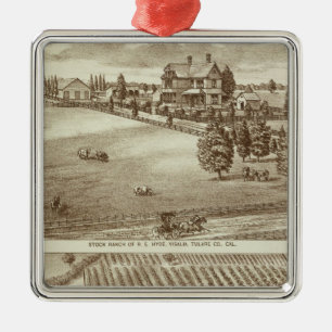 Ranches, Visalia, Tulare, Cal Metalen Ornament