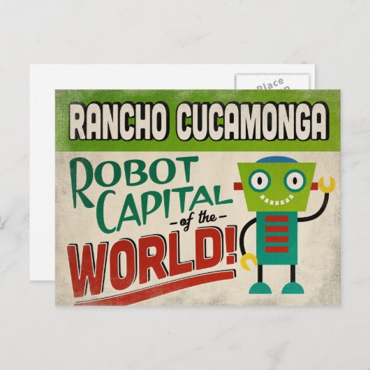 Rancho Cucamonga California Robot - Funny  Briefkaart (Voorkant / Achterkant)