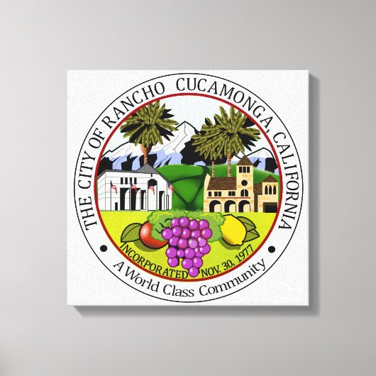 Rancho Cucamonga (Californië) City Seal Canvas Afdruk (Voorkant)